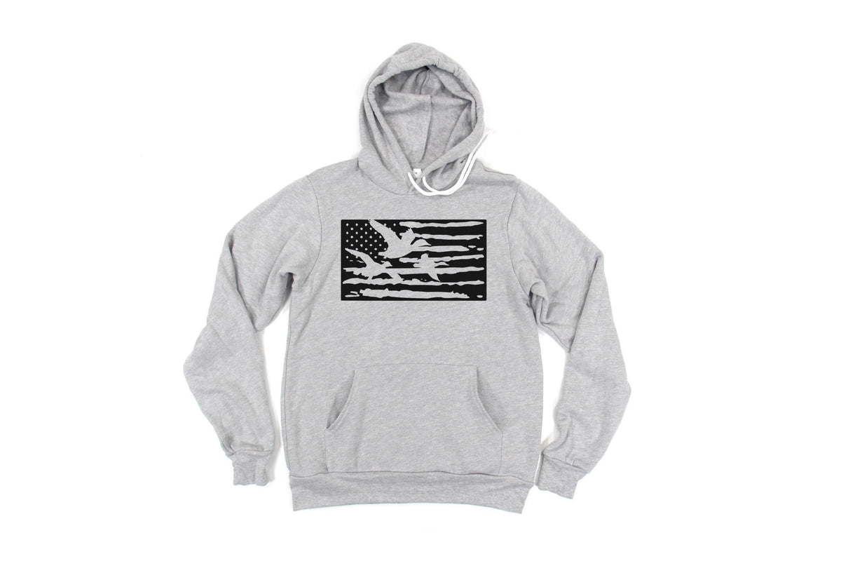 Duck Hunting Hoodie, Duck Flag, Duck Hunting Gift, Waterfowl Hunting, Gift For Duck Hunter, Hunting Gift, Waterfowl Hoodie, Gift For Him - Chase Me Tees LLC