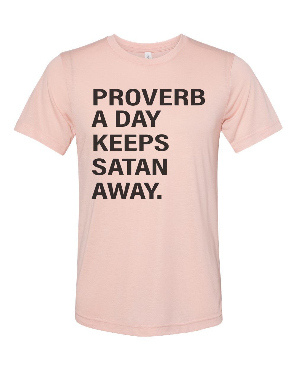 Christian Shirt, Proverb A Day Keeps Satan Away, Religious Shirt, Unisex Fit, Jesus Shirt, Gift For Her, Christian Apparel, Inspirational T - Chase Me Tees LLC