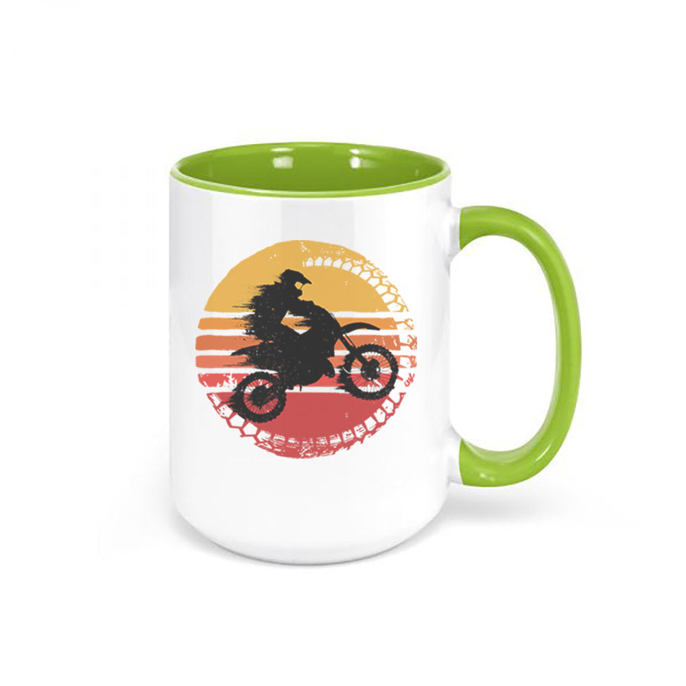 Dirt Bike Mug, Dirt Bike Sun, Motocross Mug, Dirt Bike Rider, Gift For Him Motocross Gift, Sublimated Design, Motorcycle Mug, Motorcycle - Chase Me Tees LLC