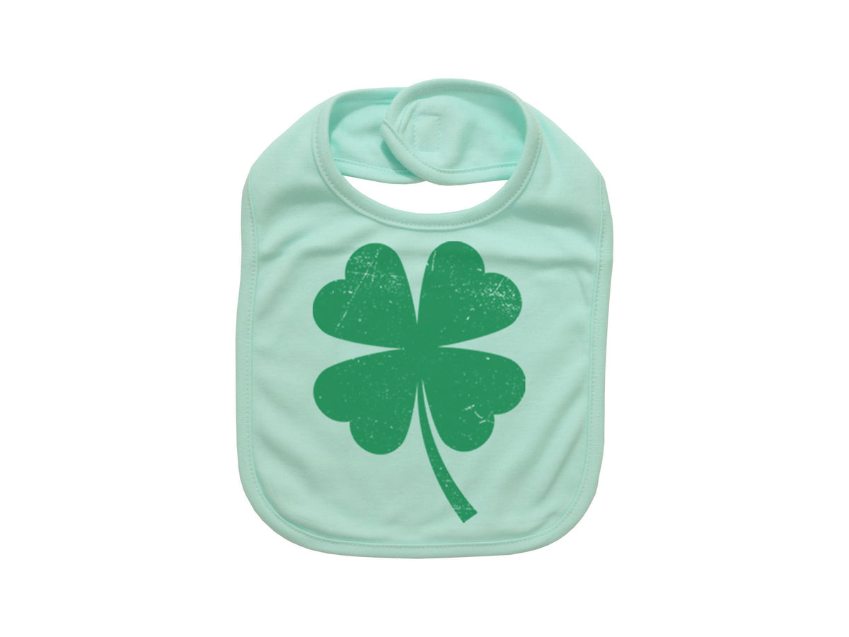 Four Leaf Clover, St. Patricks Day Bib, Baby Bib, Shamrock Baby Bib, Shamrock Bib, Gift For Baby, Four Leaf Baby Bib, Baby Shower Gift - Chase Me Tees LLC