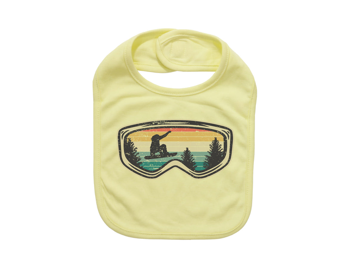 Snowboarding Bib, Snowboard Goggles, Baby Snowboarding Gift, Winter Sports, Skiing Baby Bib, Future Snowboarder, Baby Shower Gift, Snow - Chase Me Tees LLC