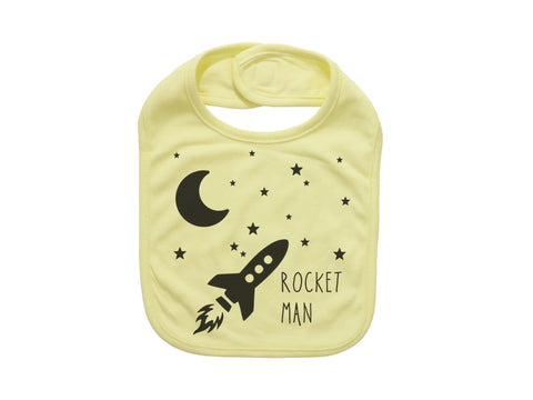 Space Baby Bib, Rocket Man, Rocket Baby Bib, Gift For Baby Boy, Baby Shower Gift, Baby Boy Gift, Rocket Bib, Baby Reveal, Newborn Boy Bib - Chase Me Tees LLC