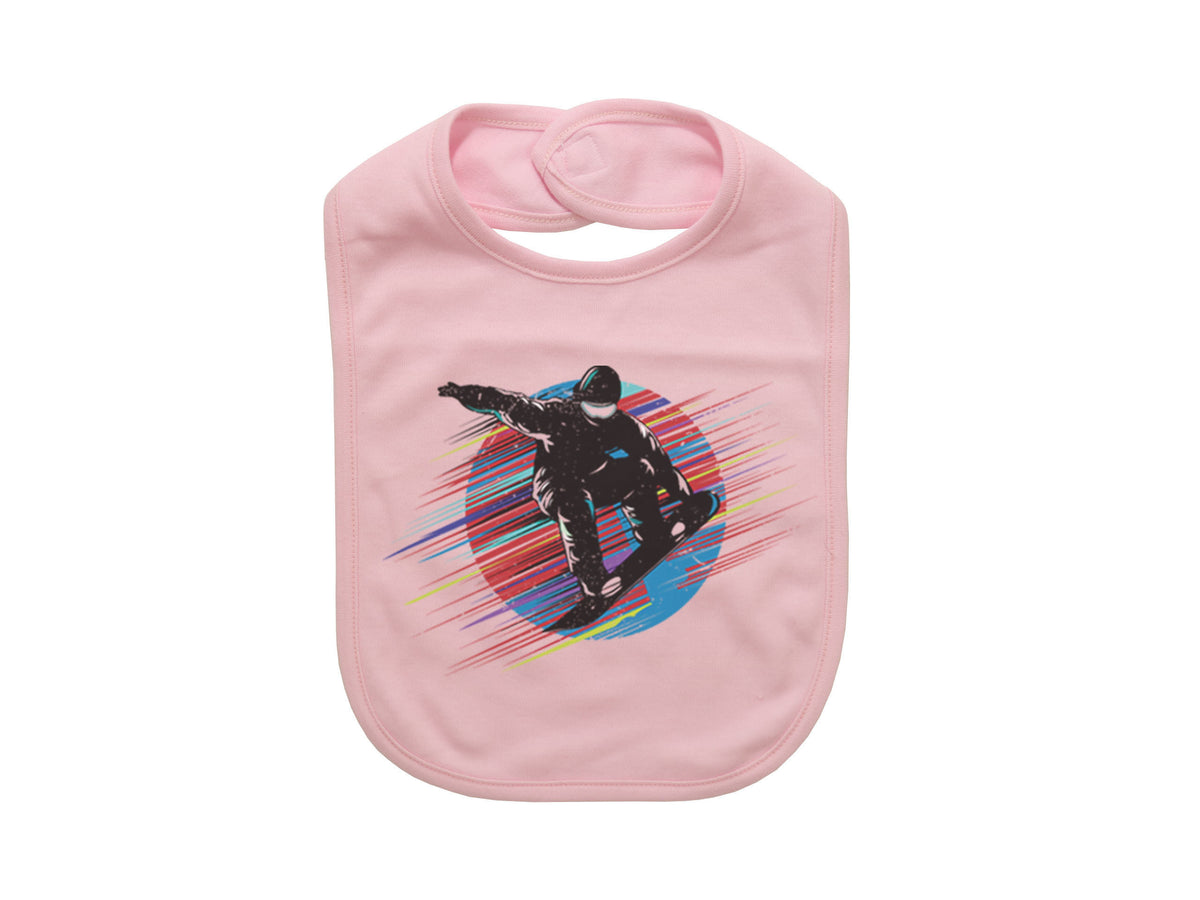 Snowboarding Bib, Snowboard Sun, Baby Snowboarding Gift, Winter Sports, Skiing Baby Bib, Future Snowboarder, Baby Shower Gift, Snow - Chase Me Tees LLC