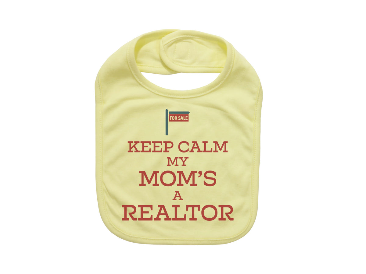 Real Estate Bib, Realtor Bib, Keep Calm My Mom's A Realtor, Baby Realtor, Baby Announcement, Realtor Baby Bib, Gift For Newborn, Real Estate - Chase Me Tees LLC