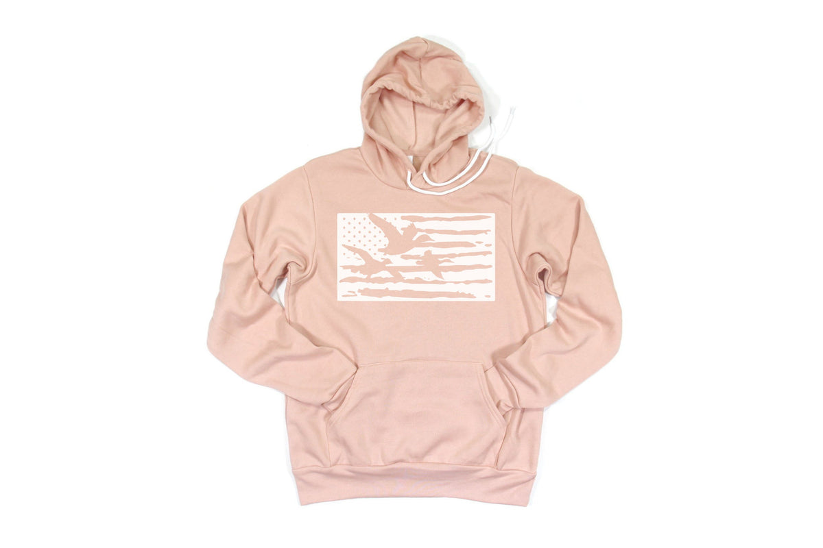 Duck Hunting Hoodie, Duck Flag, Duck Hunting Gift, Waterfowl Hunting, Gift For Duck Hunter, Hunting Gift, Waterfowl Hoodie, Gift For Him - Chase Me Tees LLC