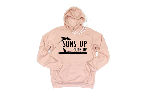 Pheasant Hunting Hoodie, Suns Up Guns Up, Pheasant Hunting, Gift For Him, Hunting Gift, Pheasant Hoodie, Father's Day Gift, Hunting Hoodie - Chase Me Tees LLC
