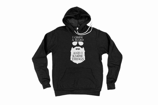 Beard Hoodie, I Grow A Beard And I Know Things, Beard Gift, Bearded Dad, Funny Hoodies, Father's Day Gift, Beard Shirt, Beard Lover - Chase Me Tees LLC