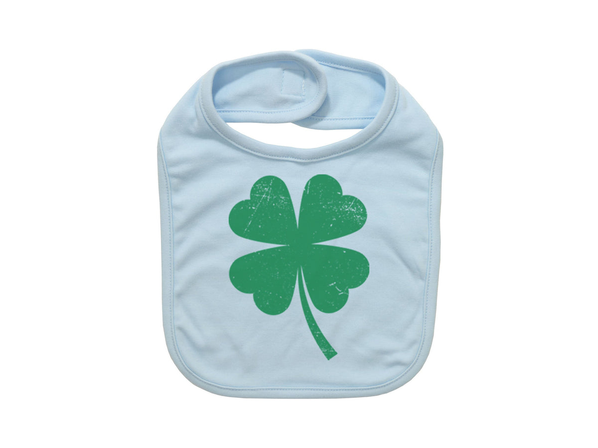 Four Leaf Clover, St. Patricks Day Bib, Baby Bib, Shamrock Baby Bib, Shamrock Bib, Gift For Baby, Four Leaf Baby Bib, Baby Shower Gift - Chase Me Tees LLC