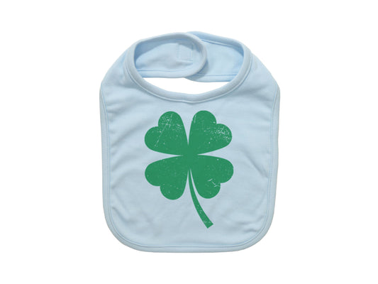 Four Leaf Clover, St. Patricks Day Bib, Baby Bib, Shamrock Baby Bib, Shamrock Bib, Gift For Baby, Four Leaf Baby Bib, Baby Shower Gift - Chase Me Tees LLC