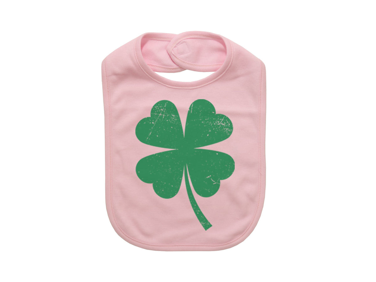 Four Leaf Clover, St. Patricks Day Bib, Baby Bib, Shamrock Baby Bib, Shamrock Bib, Gift For Baby, Four Leaf Baby Bib, Baby Shower Gift - Chase Me Tees LLC