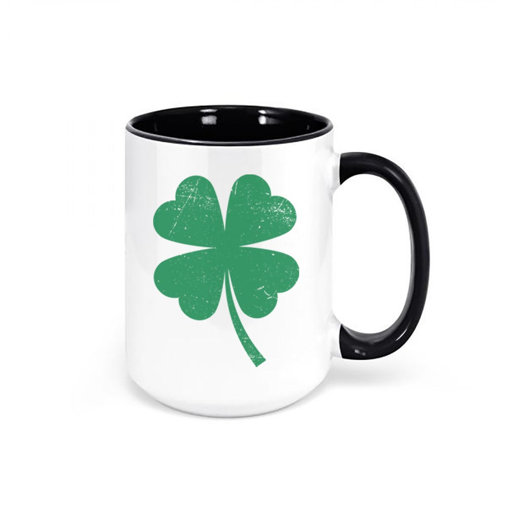 Shamrock Mug, Four Leaf Clover, St. Patricks Day Mug, Clover Coffee Mug, Shamrock Cup, Lucky Mug, Sublimated Design, Clover Cup, Shamrock - Chase Me Tees LLC