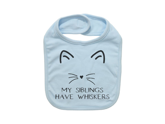 My Siblings Have Whiskers, Cat Baby Bib, Cat Bib, Baby Shower, Gift For Baby, Baby Cat Bib, Cat Baby, Kitten Baby Bib, Cat And Baby, Bibs - Chase Me Tees LLC