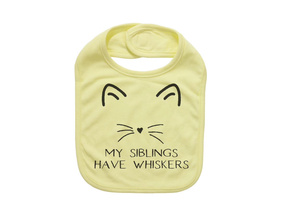 My Siblings Have Whiskers, Cat Baby Bib, Cat Bib, Baby Shower, Gift For Baby, Baby Cat Bib, Cat Baby, Kitten Baby Bib, Cat And Baby, Bibs - Chase Me Tees LLC