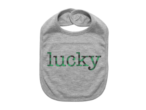 Lucky Baby Bib, Lucky Plaid, St. Patricks Day Baby, Cute Baby Bib, Green Bib, Pinch Proof, Plaid Bib, Newborn Bib, Gift For Infant, Bibs - Chase Me Tees LLC