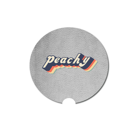 Car Coaster, Peachy, Retro Car Coaster, Car Accessories, Vintage Coaster, Gift For Her, Peachy Coaster, 70's Gift, Car Gift, Funny Coasters - Chase Me Tees LLC