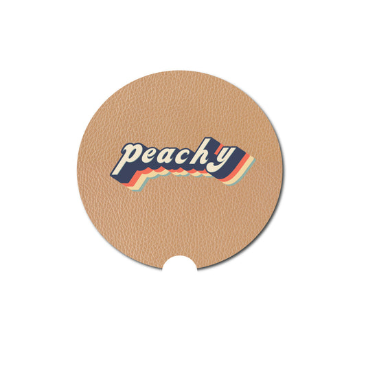 Car Coaster, Peachy, Retro Car Coaster, Car Accessories, Vintage Coaster, Gift For Her, Peachy Coaster, 70's Gift, Car Gift, Funny Coasters - Chase Me Tees LLC
