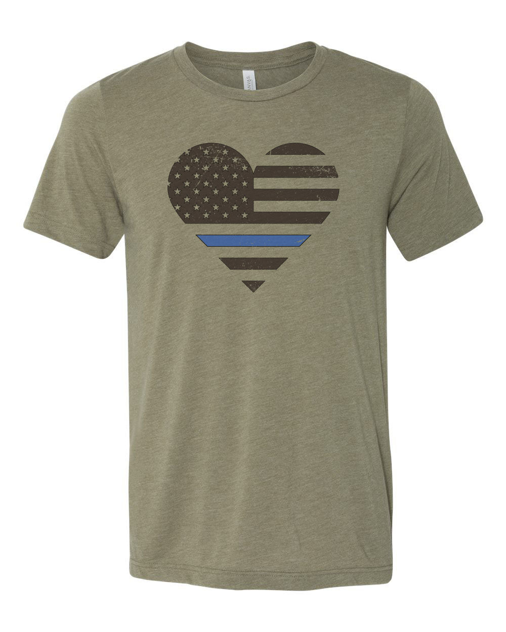 Police Shirt, Police Heart, Heart With Blue Line, Cop Shirt, Unisex Fit, Sublimated Design, Thin Blue Line, Police Wife, I Love Police - Chase Me Tees LLC