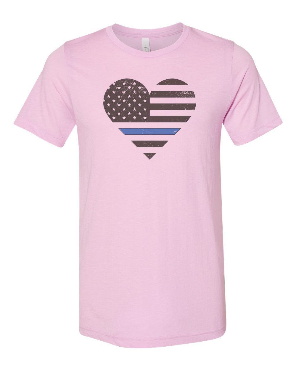 Police Shirt, Police Heart, Heart With Blue Line, Cop Shirt, Unisex Fit, Sublimated Design, Thin Blue Line, Police Wife, I Love Police - Chase Me Tees LLC
