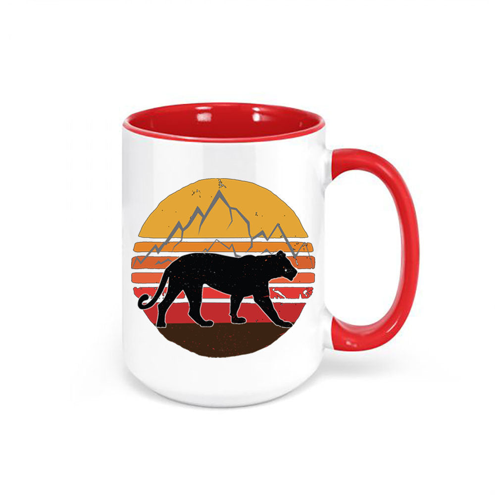 Mountain Lion Mug, Lion Sunset, Lion Coffee Mug, Panther Lover, Mountain Lion Gift, Lion Gift, Sublimated Design, Dishwasher Safe Mug - Chase Me Tees LLC