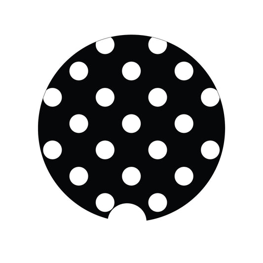 Car Coaster, Black And White Polka Dots, Polka Dot Coaster, Car Gift, Coaster, Car Accessories, Car Gift, Truck Coaster, Vehicle Accessories - Chase Me Tees LLC