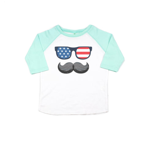 Kids America Shirt, American Glasses And Mustache, Kids Labor Day Shirt, Kids Memorial Day Shirt, 4th Of July Kids Shirt, Merica, USA Tee - Chase Me Tees LLC