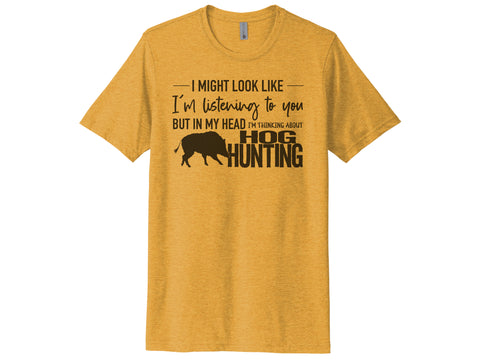 Thinking About Hog Hunting Unisex Adult Shirt