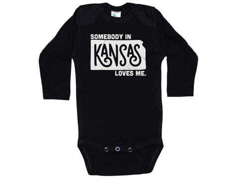 Somebody In Kansas Loves Me Onesie®