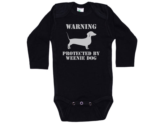 Warning Protected By A Weenie Dog Onesie®