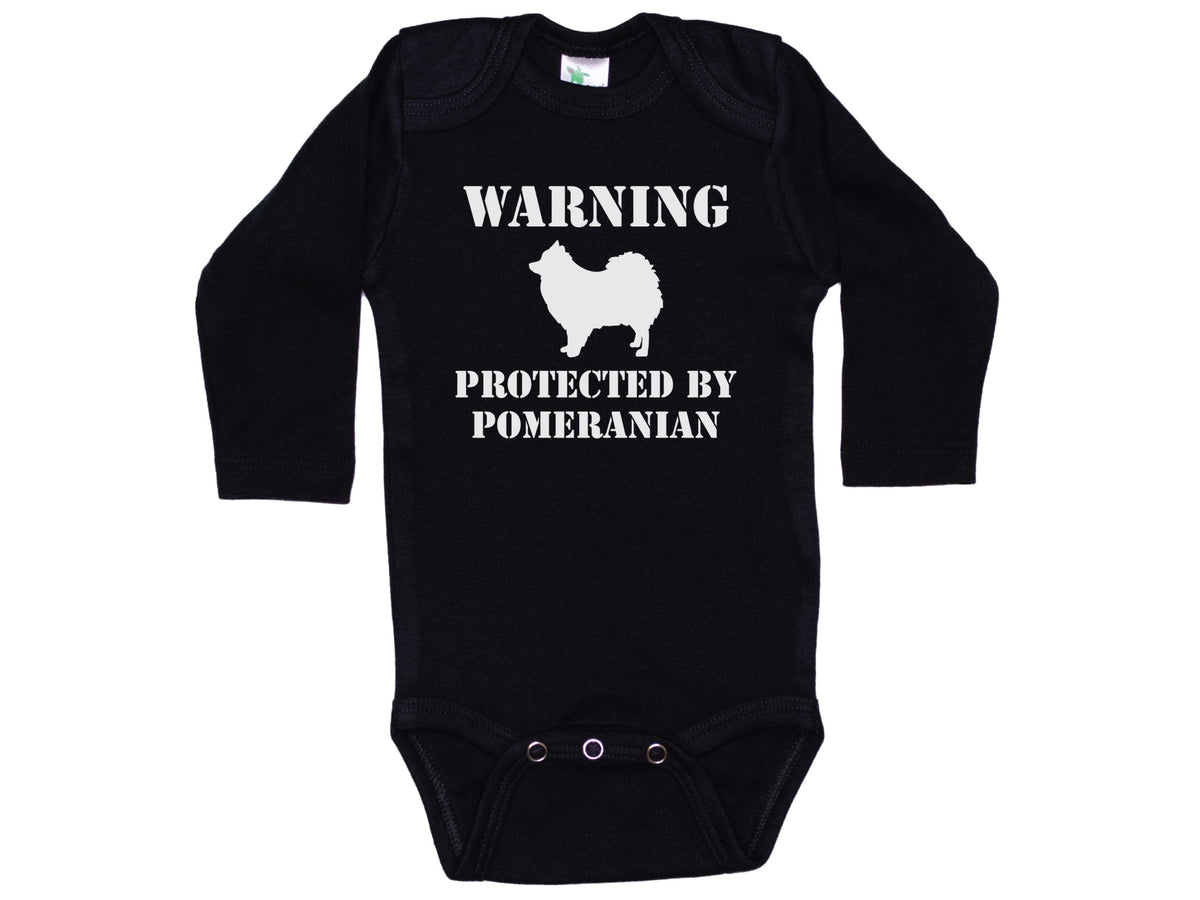 Warning Protected By Pomeranian Onesie®