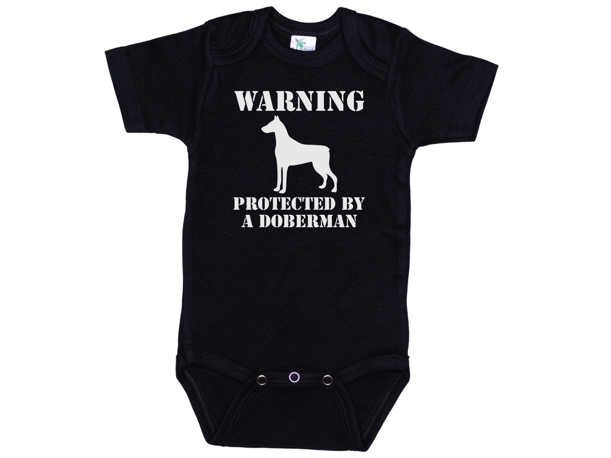 Warning Protected By Doberman Onesie®