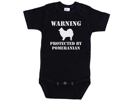 Warning Protected By Pomeranian Onesie®