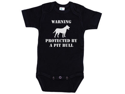 Warning Protected By A Pit Bull Onesie®
