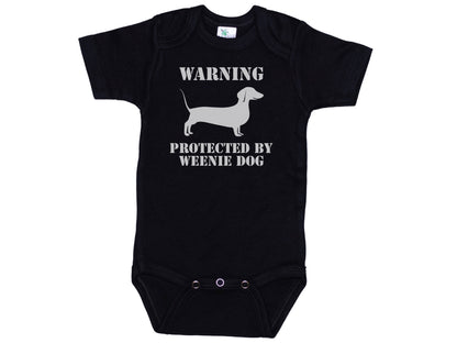 Warning Protected By A Weenie Dog Onesie®
