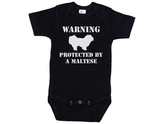 Warning Protected By A Maltese Onesie®