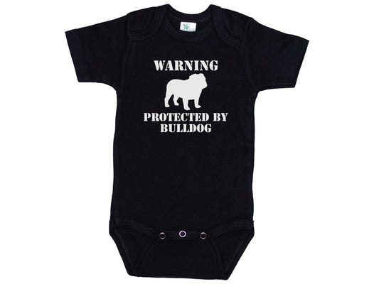 Warning Protected By Bulldog Onesie®
