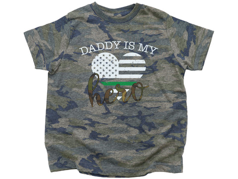 Daddy Is My Hero Shirt (Thin Green Line)