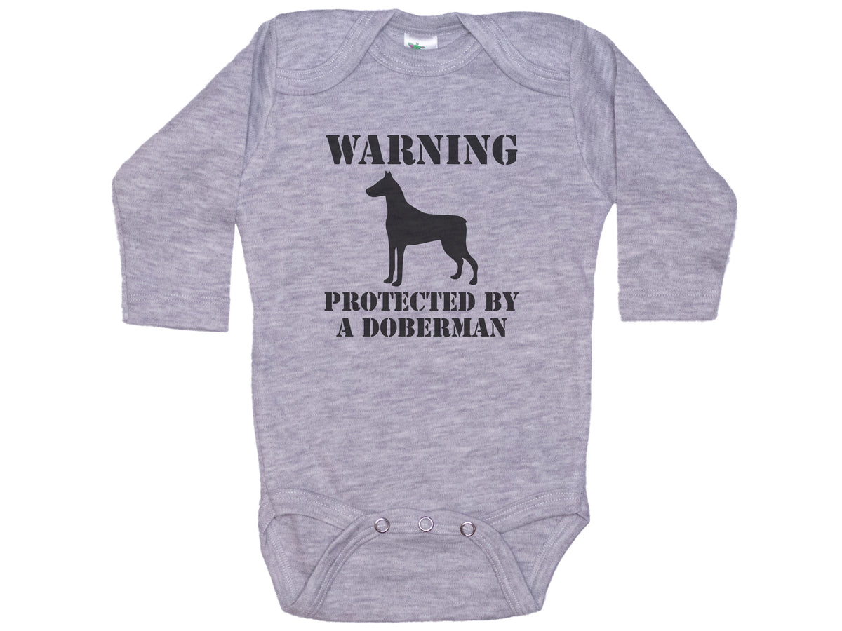 Warning Protected By Doberman Onesie®