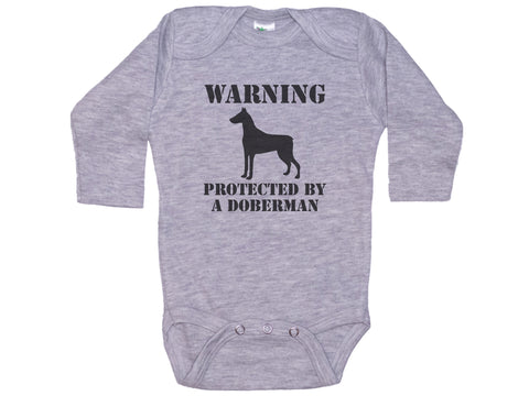 Warning Protected By Doberman Onesie®