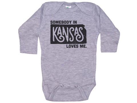 Somebody In Kansas Loves Me Onesie®