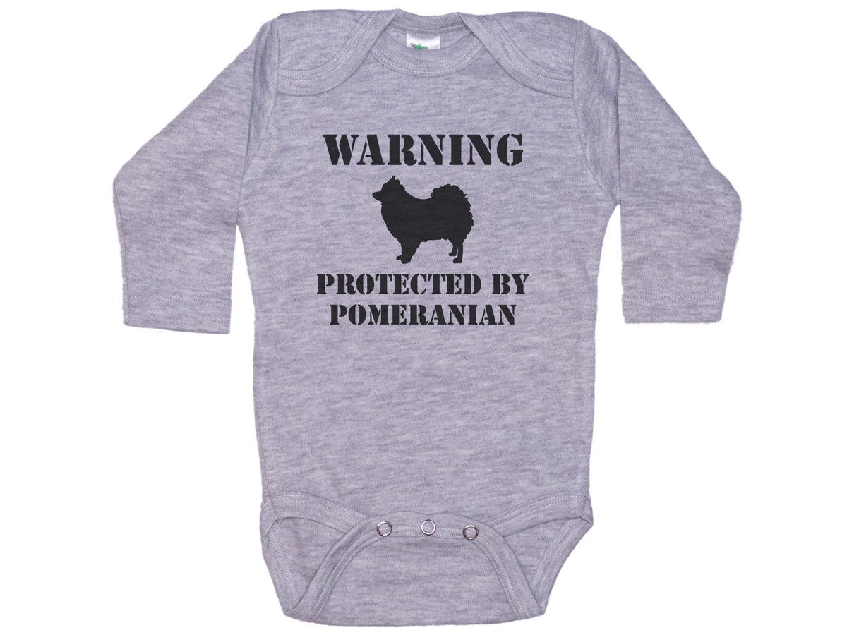 Warning Protected By Pomeranian Onesie®