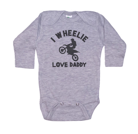 I Wheelie Love Daddy Baby Onesie