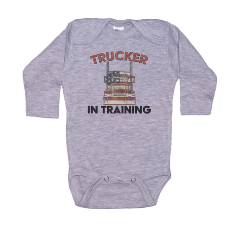 Trucker In Training Baby Onesie