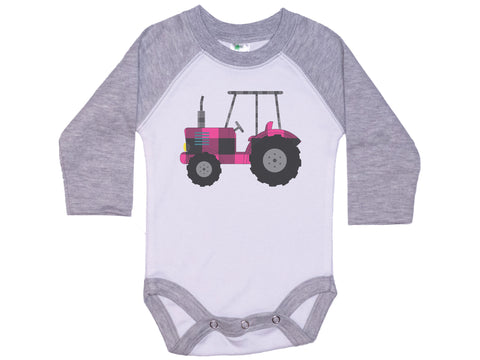 Pink Plaid Tractor Onesie®