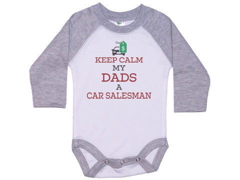 Keep Calm My Dad's A Car Salesman Onesie®