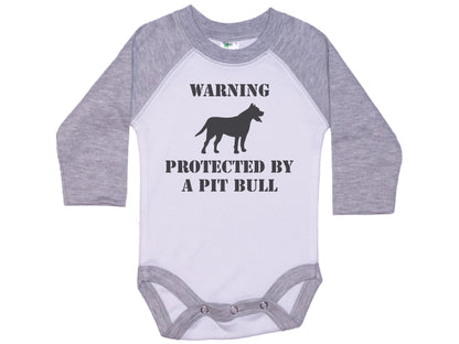 Warning Protected By A Pit Bull Onesie®