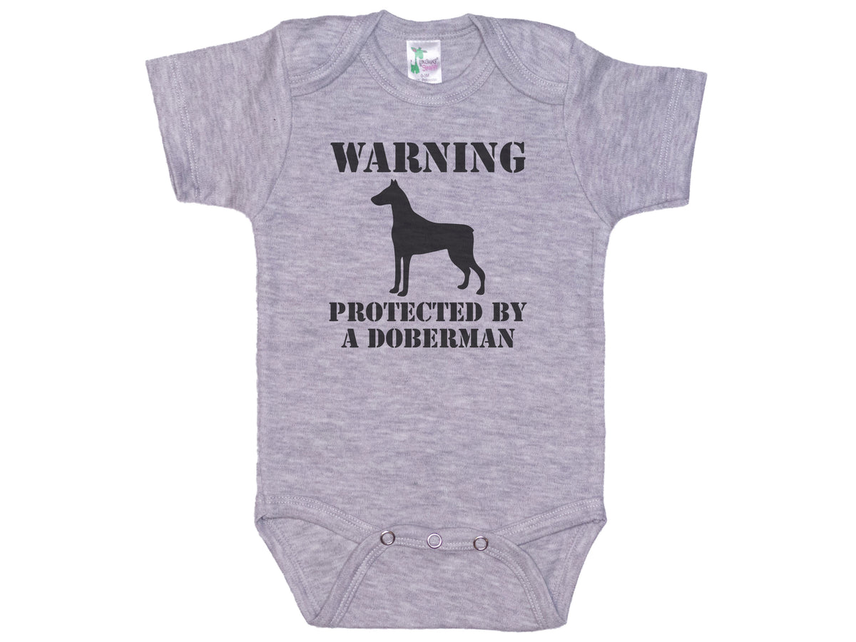 Warning Protected By Doberman Onesie®
