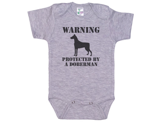 Warning Protected By Doberman Onesie®