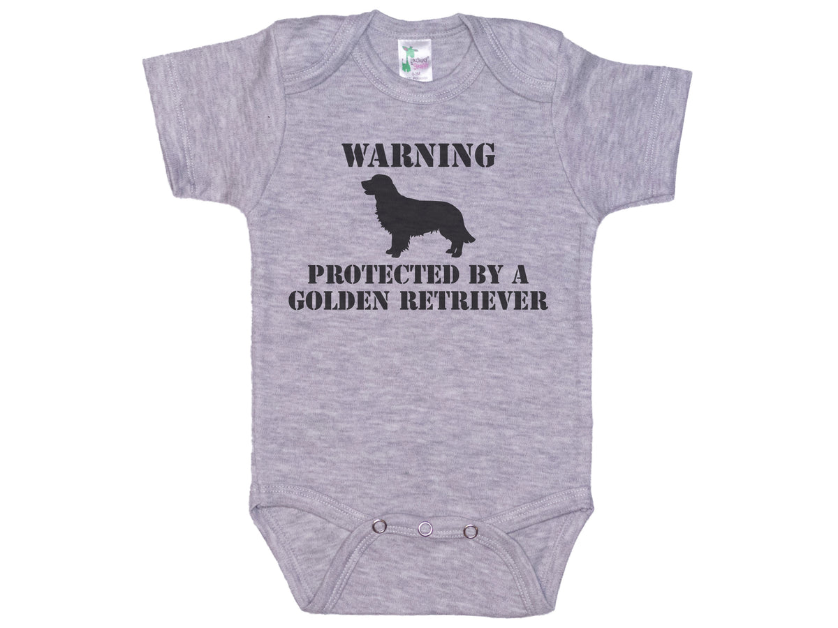 Warning Protected By A Golden Retriever Onesie®