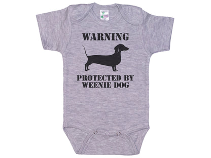 Warning Protected By A Weenie Dog Onesie®