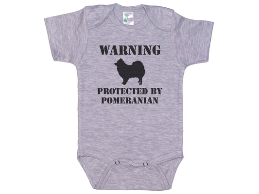Warning Protected By Pomeranian Onesie®